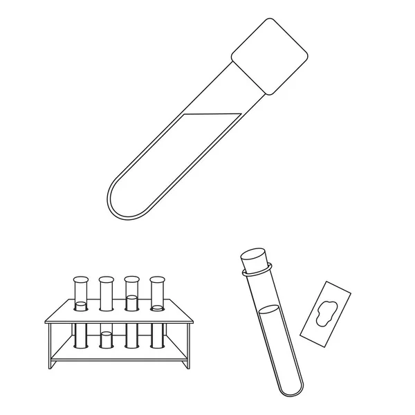 Isoliertes Objekt von Fläschchen und Laborsymbol. Sammlung von Fläschchen und Ausrüstung Vektor Illustration. — Stockvektor