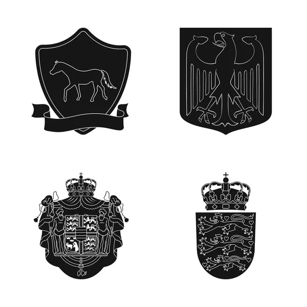 Vektoros illusztráció a heraldikai és a korona ikonra. A heraldikai gyűjtemény és a fegyverek, vektor stock illusztráció. — Stock Vector