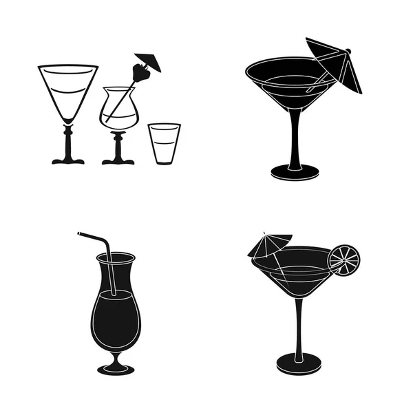 Isoliertes Objekt von Cocktail und Menü-Logo. Cocktail- und Margarita-Vektorillustration. — Stockvektor