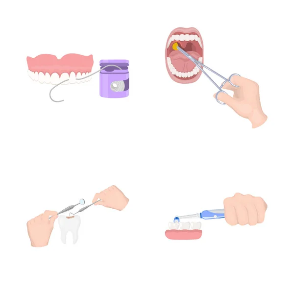 Diseño vectorial de diente y logotipo feliz. Conjunto de diente y blanqueamiento icono vectorial para stock . — Archivo Imágenes Vectoriales