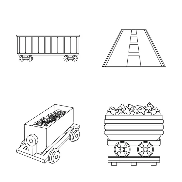 Ilustração vetorial da ferrovia e símbolo do trem. Coleção de via férrea e símbolo de estoque de caminho de ferro de web . —  Vetores de Stock