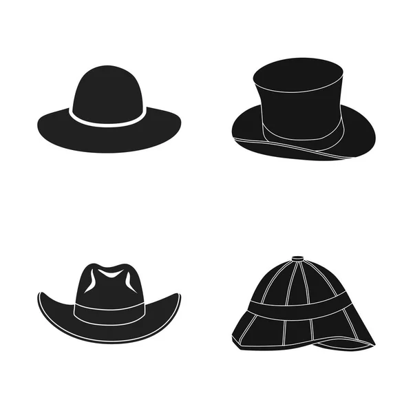 Objeto aislado del sombrero y el logotipo de la tapa. Colección de sombrero y modelo stock vector ilustración . — Archivo Imágenes Vectoriales