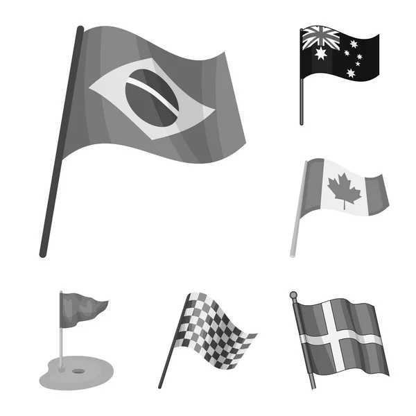 Objet isolé du monde et symbole du drapeau. Collection de monde et ruban symbole stock pour le web . — Image vectorielle