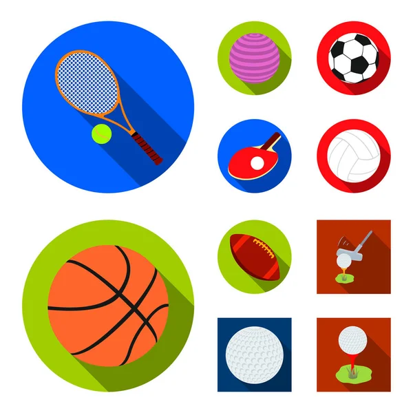 Vektor-Illustration von Ball und Fußballsymbol. Sammlung von Ball- und Basketballsymbolen für das Web. — Stockvektor