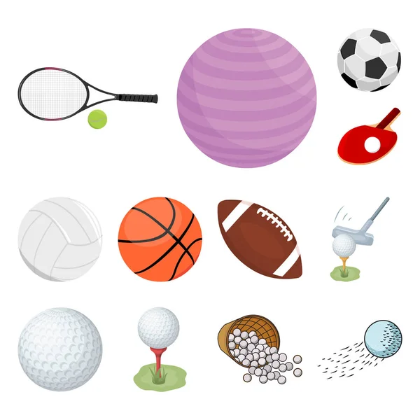 球和足球标志的矢量设计 网络球和篮球股票符号集 — 图库矢量图片