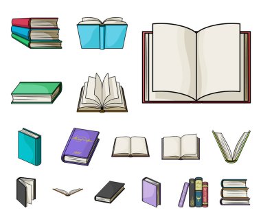 Set koleksiyonu tasarım için bağlayıcı çizgi film Icons rezervasyon yaptırın. Basılı ürünler sembol stok web illüstrasyon vektör.