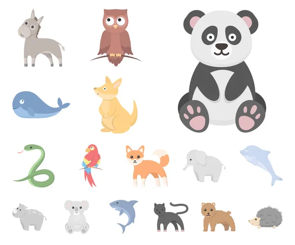 An unrealistic animal cartoon icons in set collection for design. Toy animals vector symbol stock web illustration. — Stock Vector