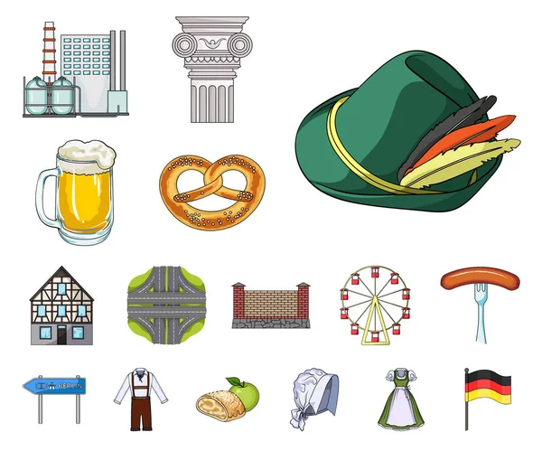 Land deutschland cartoon icons in set collection for design. deutschland und richtungsweisende vektorsymbol stock web illustration. — Stockvektor