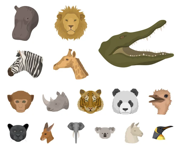 Vilda djur-tecknad serie ikoner i set insamling för design. Däggdjurs- och fågelarter vektor symbol lager web illustration. — Stock vektor