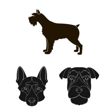 Sevimli vektör tasarımı ve köpek yavrusu sembolü. Web için şirin ve hayvan hisse senedi simgesi kümesi.