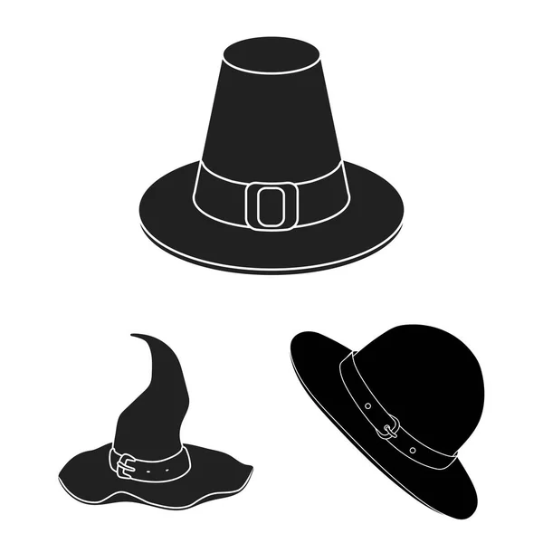 Vector design of hat and cap logo. Set of hat and model stock vector illustration. — Stock Vector