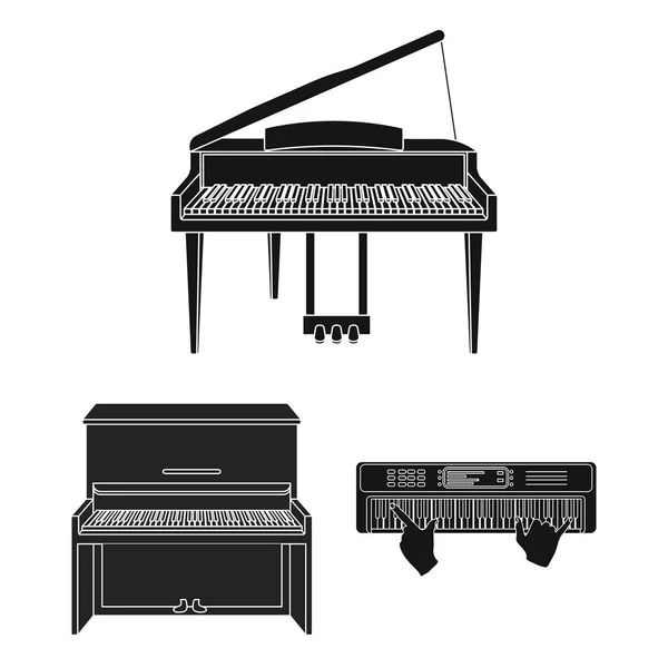 Objeto isolado de música e ícone de piano. Conjunto de música e canção ilustração vetor estoque . — Vetor de Stock