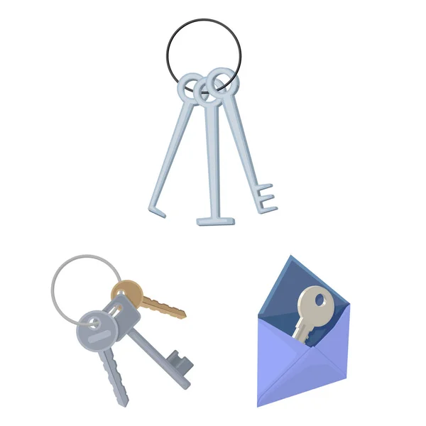Ilustración vectorial de clave y símbolo de protección. Colección de ilustración vectorial de clave y seguridad . — Vector de stock