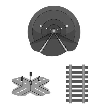 Yol ve sokak simge vektör tasarımı. Yol ve otoyol hisse senedi vektör çizim topluluğu.