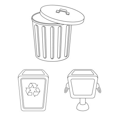 Urn ve logo vektör çizimi. Hisse senedi için urn ve vektör simge kümesi.