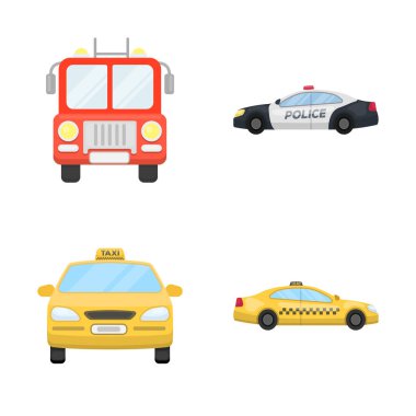 Motoru ve kamyon logosu yalıtılmış nesne. Hisse senedi için motor ve araç vektör simge kümesi.