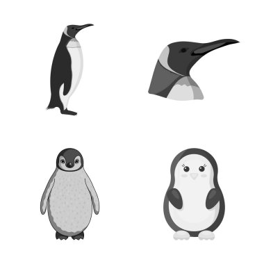 Şirin yalıtılmış nesne ve kar logosu. Hisse senedi için mutlu ve sevimli vektör simge kümesi.