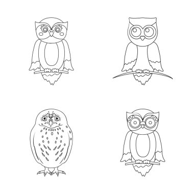 Hayvan ve dövme simge vektör Illustration. Hayvan ve vahşi hisse senedi vektör çizim seti.