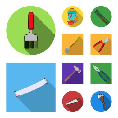 Aracı ve inşaat logo vektör tasarımı. Aracı ve marangozluk hisse senedi vektör çizim seti.