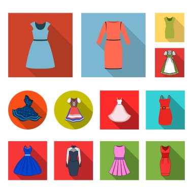 Vektör tasarım bir elbise ve kıyafetler işaret. Elbise ve akşam hisse senedi vektör çizim koleksiyonu.