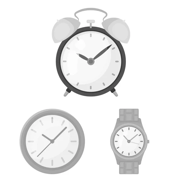 Vektor-Design von Uhrzeit und Stundensymbol. Sammlung von Zeit- und Geschäftsvektorillustrationen. — Stockvektor