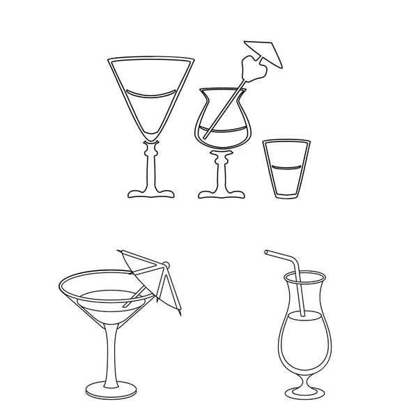 Illustrazione vettoriale dell'icona del cocktail e del menu. Set di cocktail e margarita stock symbol per web . — Vettoriale Stock