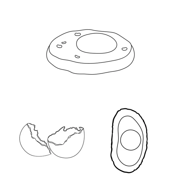 Objet isolé de l'oeuf et icône du petit déjeuner. Jeu d'illustration vectorielle de bouillon d'œufs et de farines . — Image vectorielle