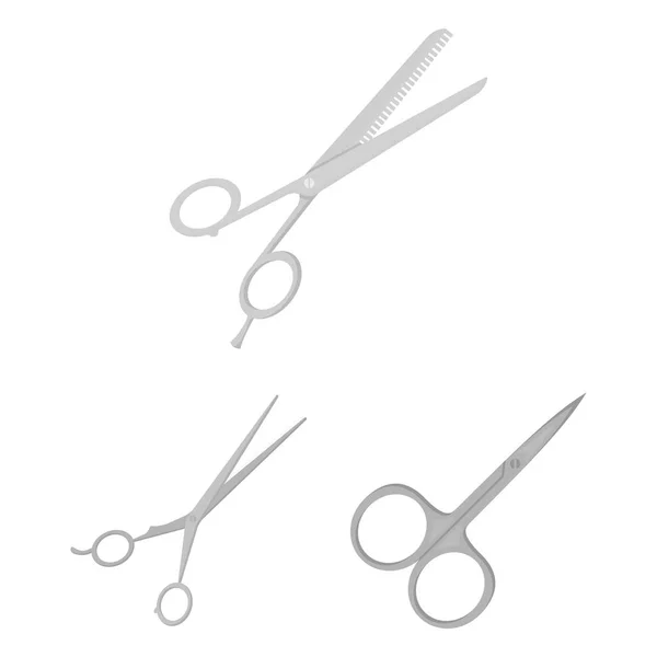Vector ontwerp van schaar en ambachtelijke pictogram. Set scissor- en open vector pictogram voor voorraad. — Stockvector