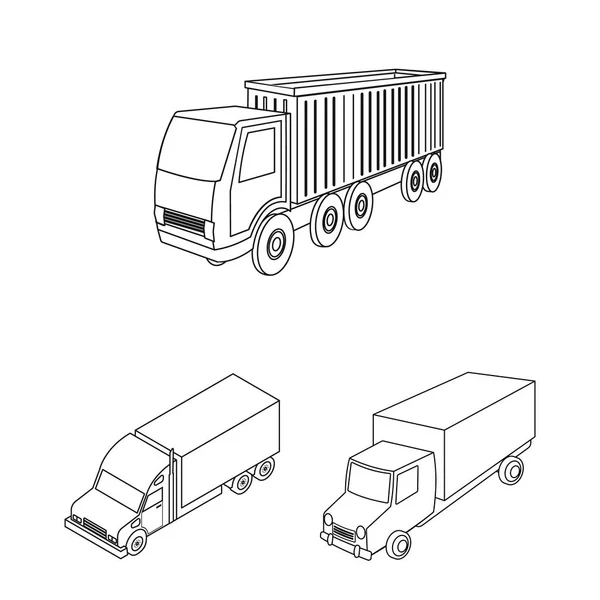 Conception vectorielle de camion et logo d'expédition. Collecte d'icône vectorielle camion et conteneur pour stock . — Image vectorielle
