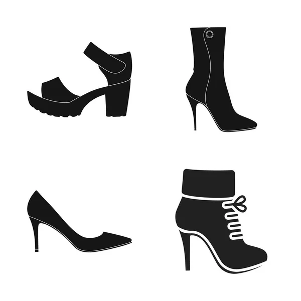 Vector design of heel and high symbol. Set of heel and stiletto vector icon for stock. — Stock Vector