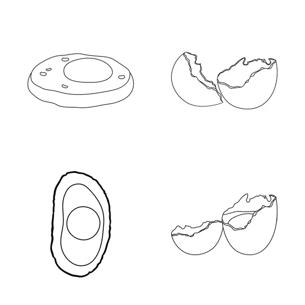 Ilustração vetorial do símbolo ovo e café da manhã. Conjunto de ovo e farinha ilustração vetor estoque . — Vetor de Stock