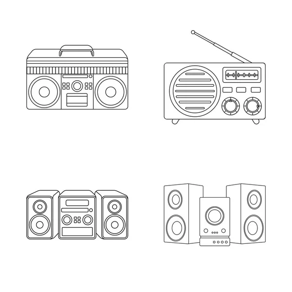 Ilustração Vetorial Boombox Símbolo Conjunto Boombox Símbolo Estoque Para Web — Vetor de Stock