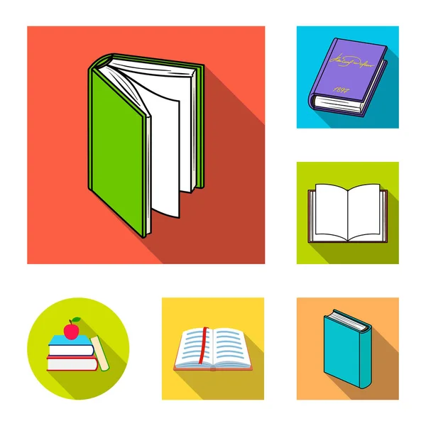 Isolated object of library and textbook icon. Collection of library and school stock symbol for web. — Stock Vector