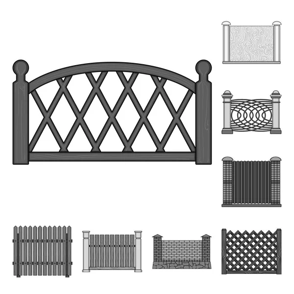 Изолированный Объект Логотипом Ворот Забора Набор Значков Ворот Векторов Стен — стоковый вектор