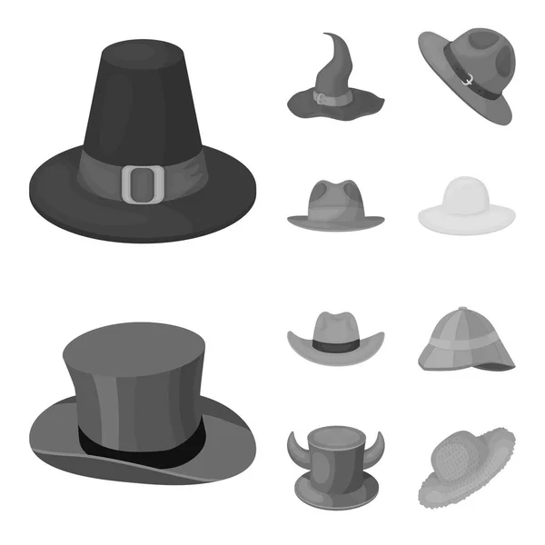 Diseño vectorial del sombrero y el signo de gorra. Colección de sombrero y modelo stock vector ilustración . — Vector de stock