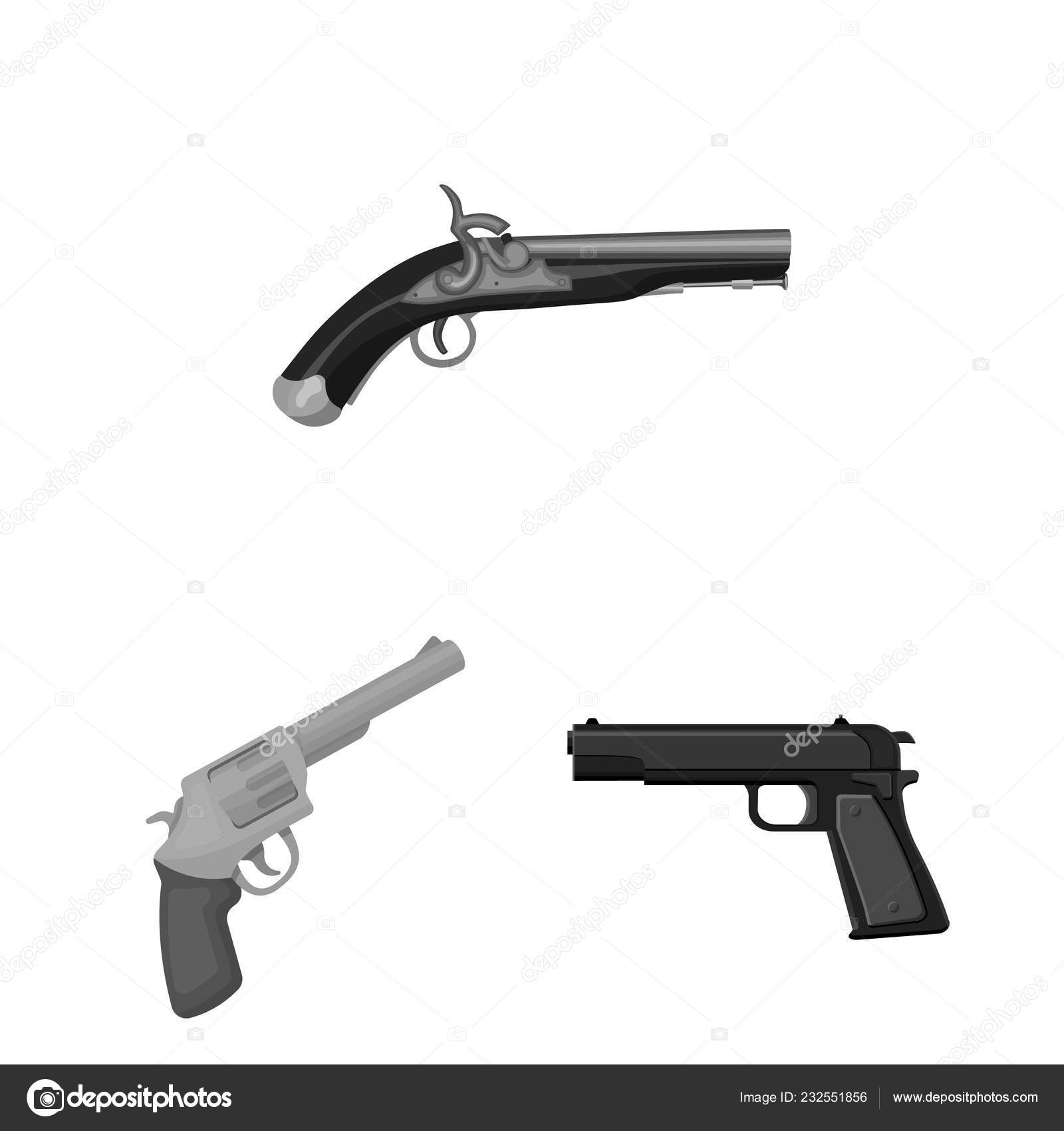 Vector design of revolver and pistol logo. Collection of revolver and ...