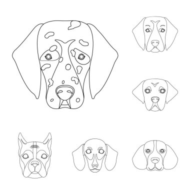 Şirin yalıtılmış nesne ve köpek yavrusu logosu. Hisse senedi için şirin ve hayvan vektör simge topluluğu.