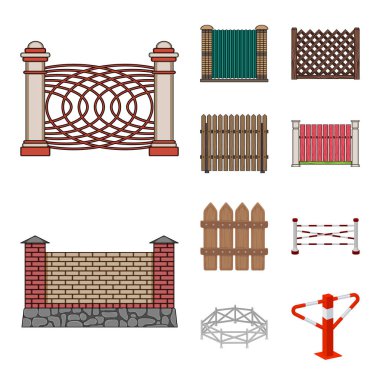 İzole işareti kapı ve çit nesne. Kapı ve duvar hisse senedi simgesi için web topluluğu.