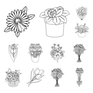 Bahar ve çelenk logo vektör Illustration. Bahar ve çiçeği hisse senedi vektör çizim seti.