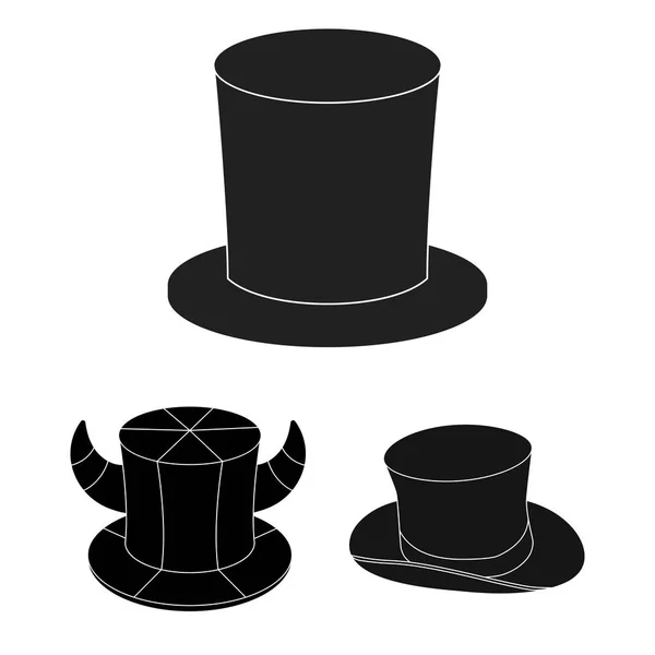 Εικονογράφηση διάνυσμα λογότυπο καπέλο και ντέρμπι. Συλλογή καπέλο και καπό σύμβολο μετοχής για το web. — Διανυσματικό Αρχείο