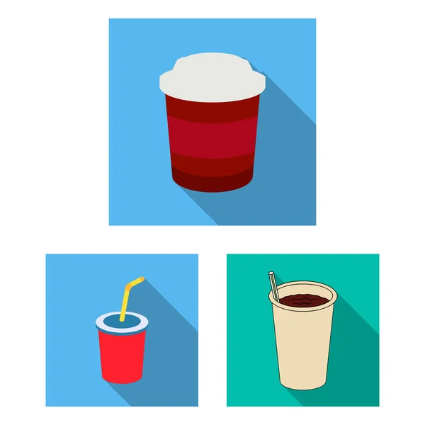 Illustrazione vettoriale dell'icona del caffè e della tazza. Raccolta di caffè e stock caldo illustrazione vettoriale . — Vettoriale Stock
