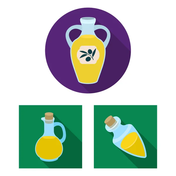 Izolovaný objekt potravin a zátka symbolu. Sbírka potravin a ropy vektorové ikony pro stock. — Stockový vektor