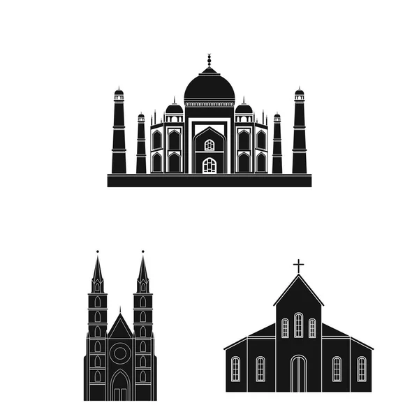 Objeto isolado de religião e ícone de casamento. Coleção de religião e ilustração do vetor de estoque da casa . —  Vetores de Stock