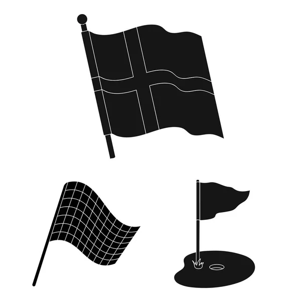 Vektorillustration av världen och flaggan logotyp. Samling av världen och menyfliksområdet vektor ikonen för lager. — Stock vektor