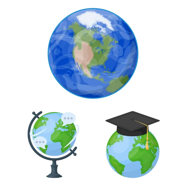 Objeto isolado de globo e logotipo do mundo. Coleção de globo e vetor de terra ícone para estoque . —  Vetores de Stock