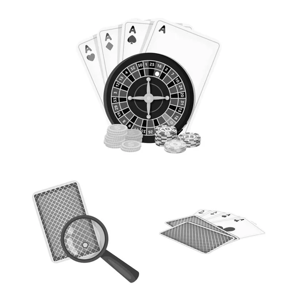Oggetto isolato di gioco e logo magico. Set di gioco e icona vettoriale del poker per magazzino . — Vettoriale Stock