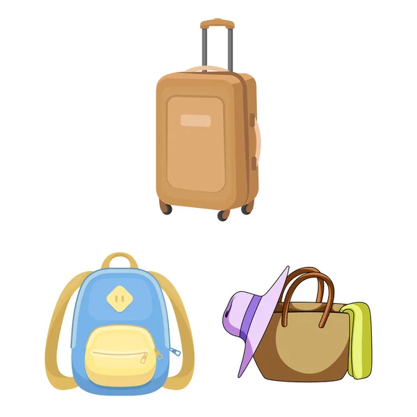 Illustration vectorielle et logo du sac à dos. Collecte et emballage du symbole stock pour le web . — Image vectorielle