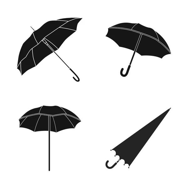 Ilustração vetorial de guarda-chuva e sinal de nuvem. Coleção de guarda-chuva e ilustração vetor de estoque de chuva . — Vetor de Stock