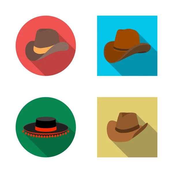Vector design of hat and cap icon. Set of hat and model stock symbol for web. — Stock Vector