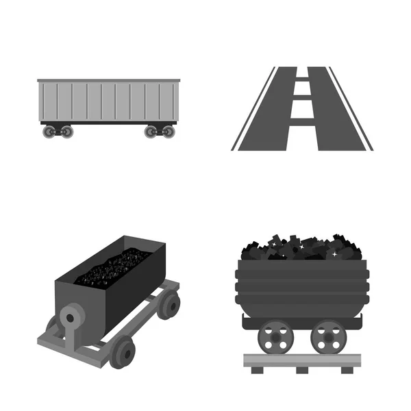 Progettazione vettoriale del segno ferroviario e ferroviario. Set di ferrovia e modo stock simbolo per il web . — Vettoriale Stock